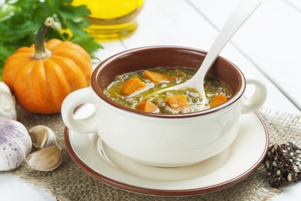 Pumpkin soup and lentils