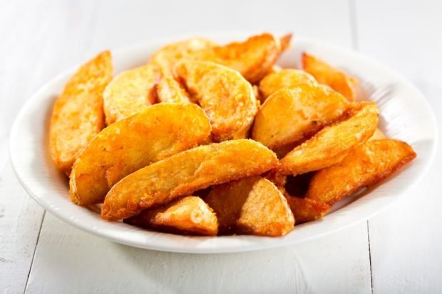 Baked potatoes in a rustic