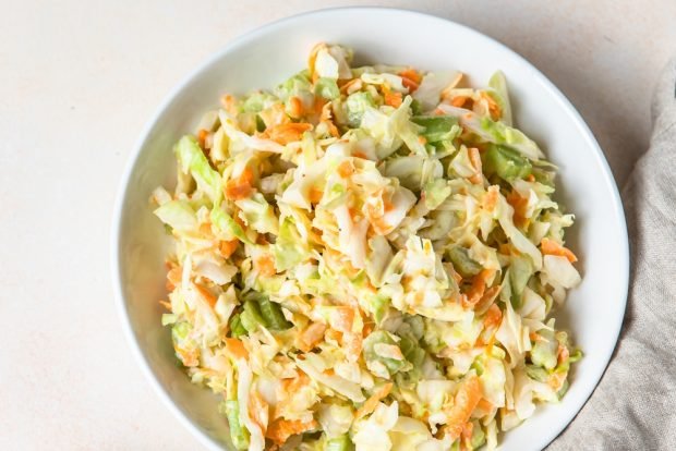 Cabbage salad, carrots and rhubarb