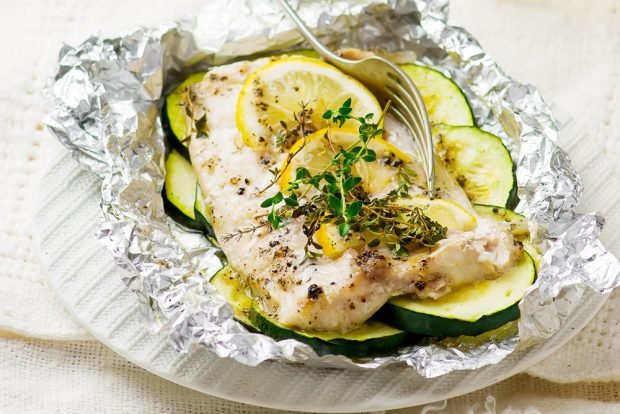 Cod from tsukini in the oven