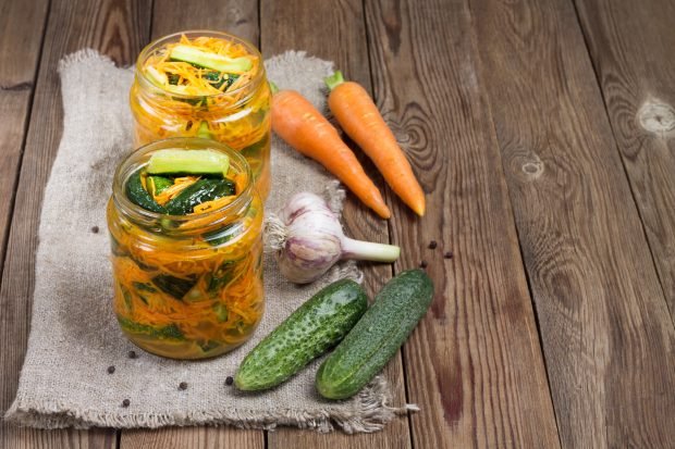 Cucumbers with seasoning for Korean carrots for the winter