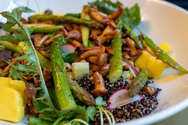 Film salad, mango and mushrooms