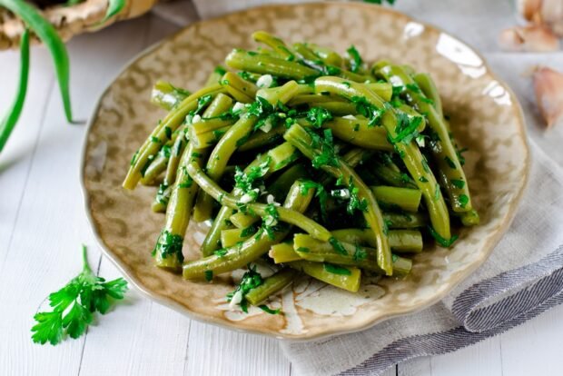 Pickled patch beans with Dijon mustard