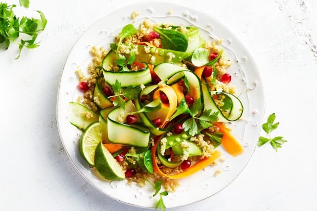 Salad with vegetables and cinema